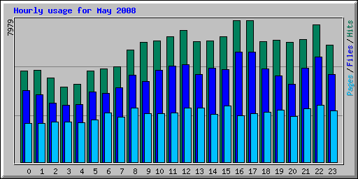 Hourly usage for May 2008