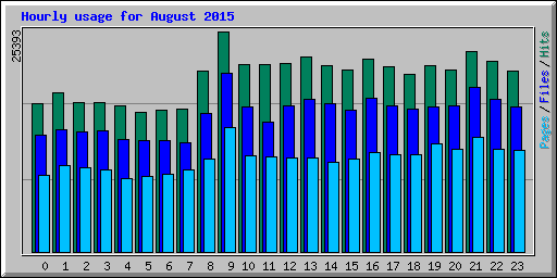 Hourly usage for August 2015