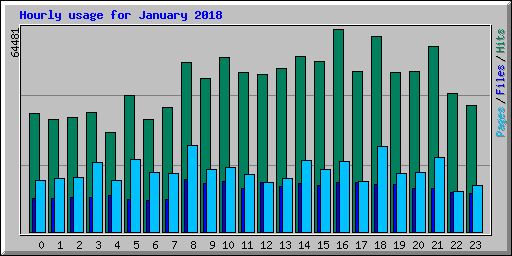 Hourly usage for January 2018